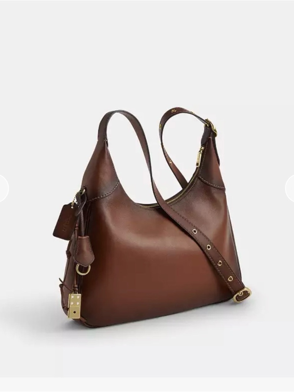 Coach Chestnut Brown Leather Shoulder Bag with Gold Hardware - Picture 6 of 8